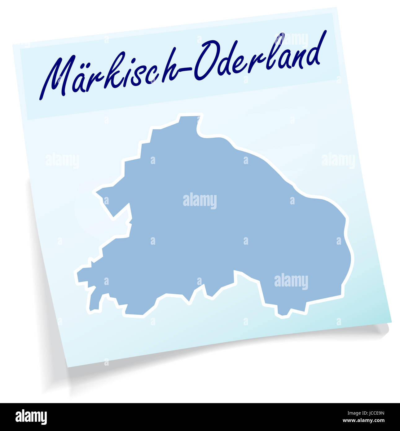 Maerkisch-Oderland als Notizzettel in Blau Stock Photo