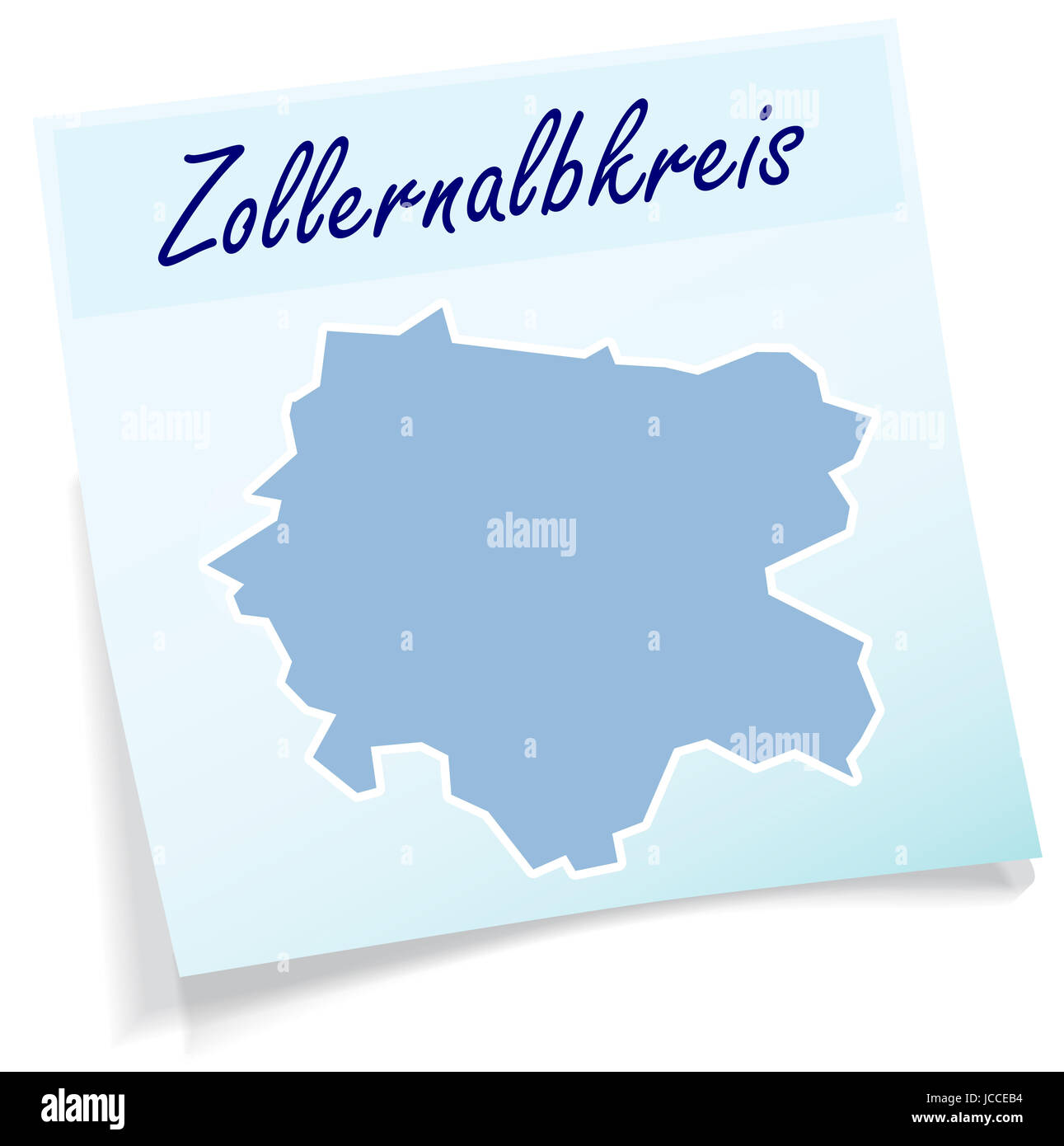 Zollernalbkreis als Notizzettel in Blau Stock Photo