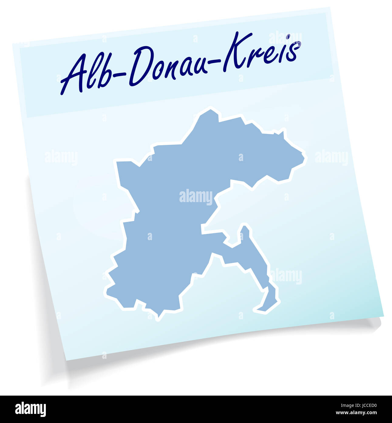 Alb-Donau-Kreis als Notizzettel in Blau Stock Photo