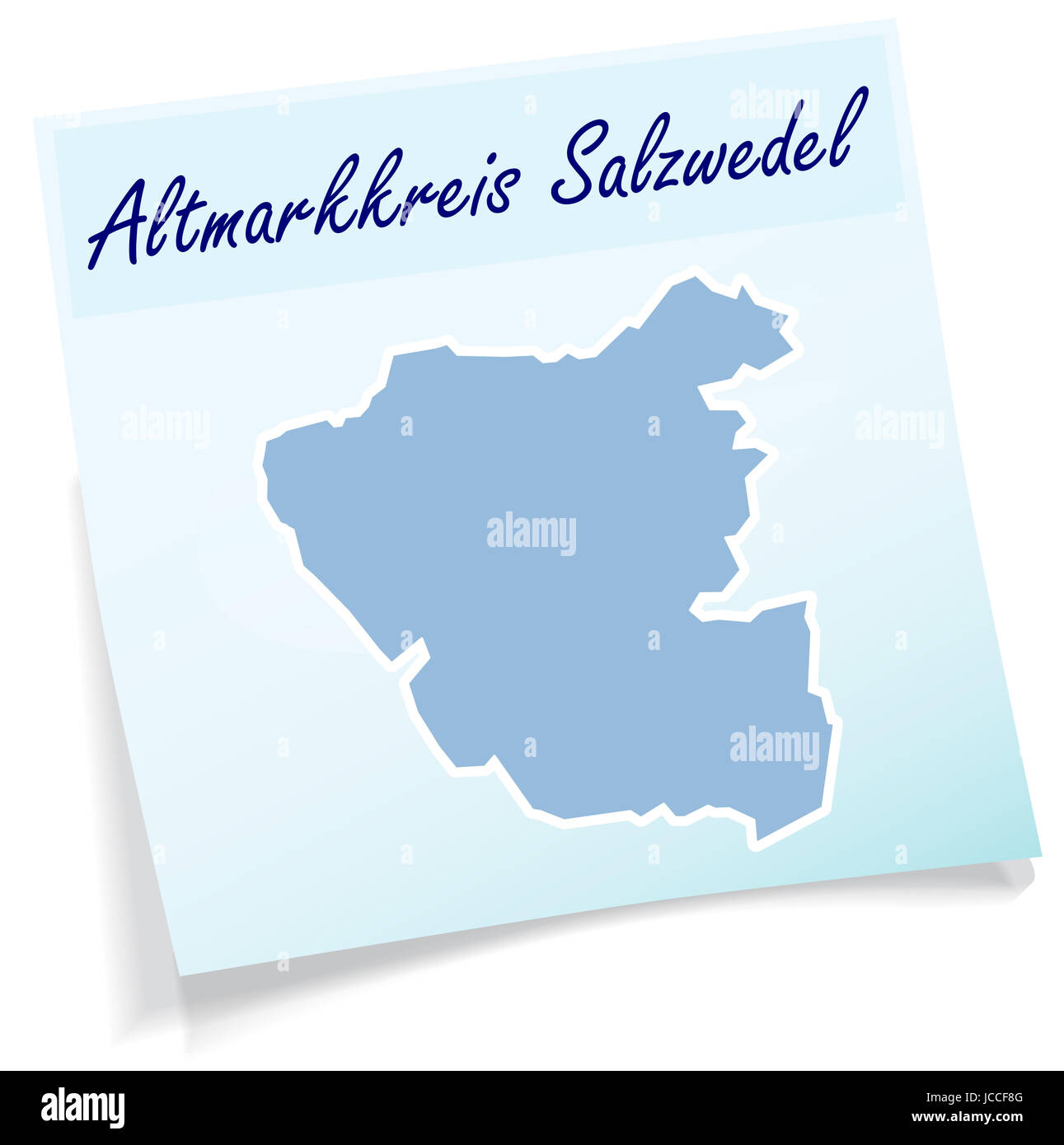 Altmarkkreis-Salzwedel als Notizzettel in Blau Stock Photo