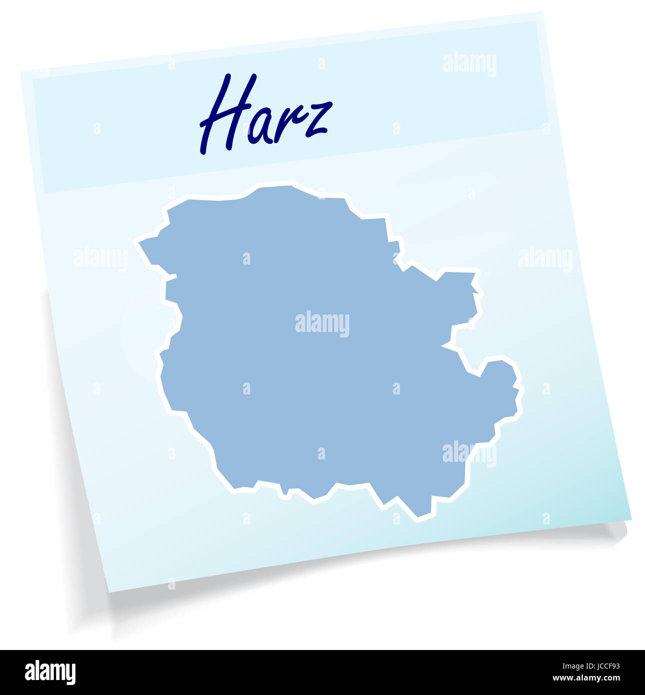 Harz als Notizzettel in Blau Stock Photo