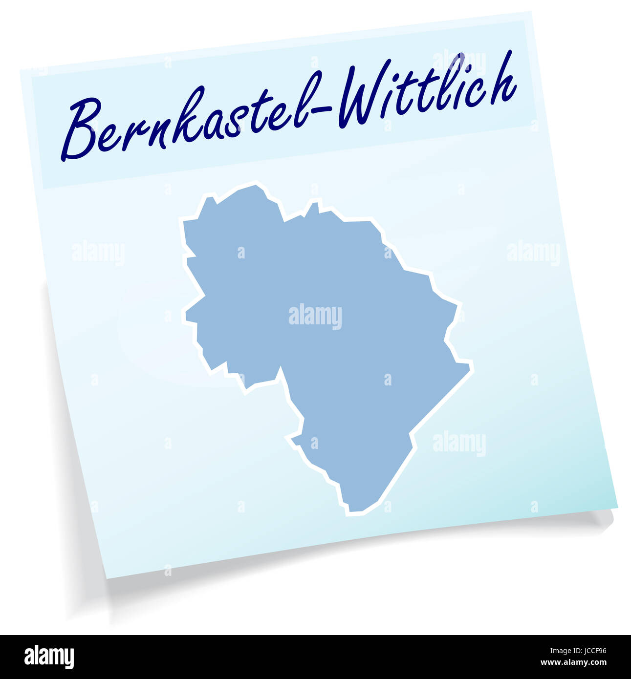 Bernkastel-Wittlich als Notizzettel in Blau Stock Photo