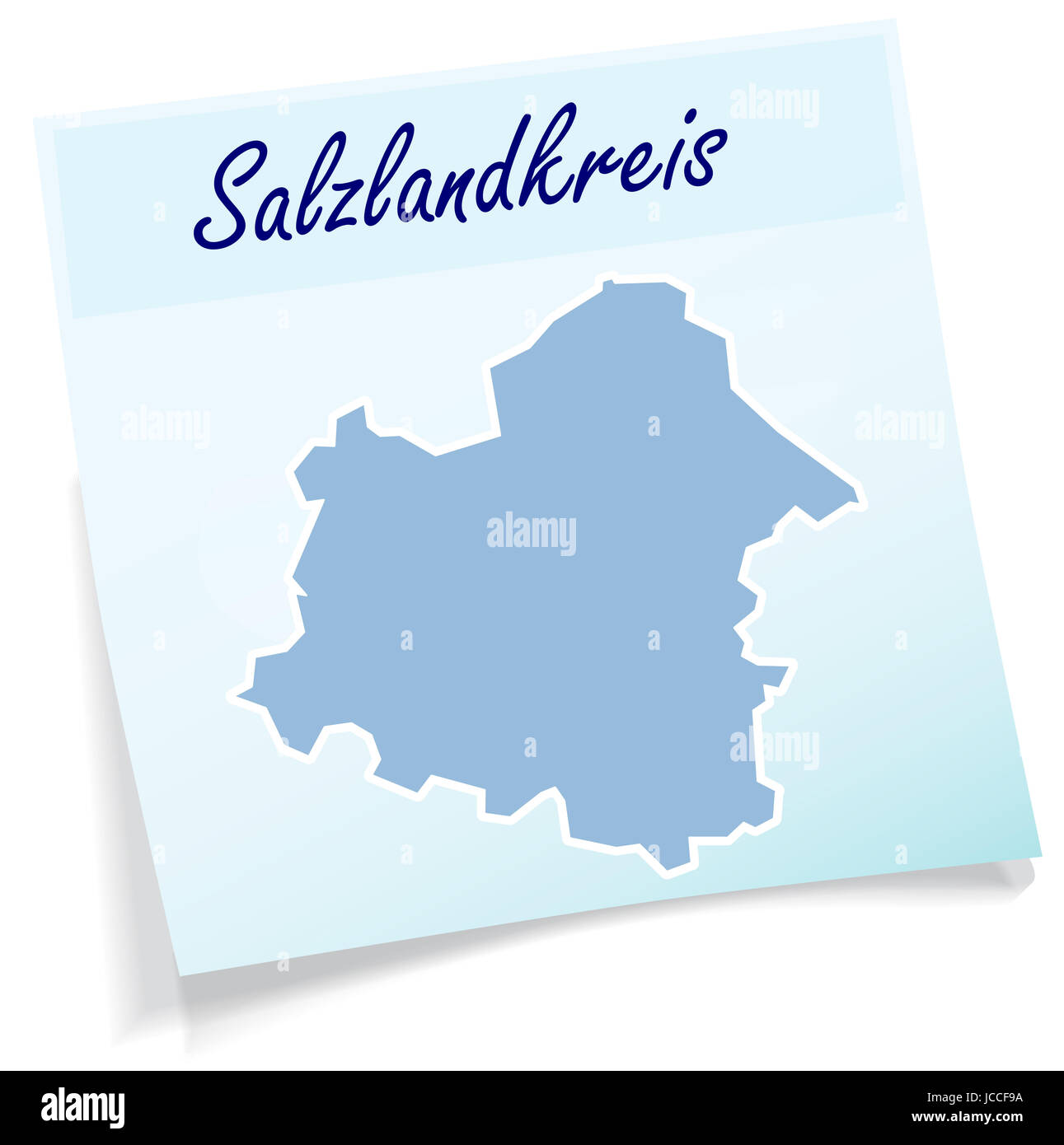 Salzlandkreis als Notizzettel in Blau Stock Photo