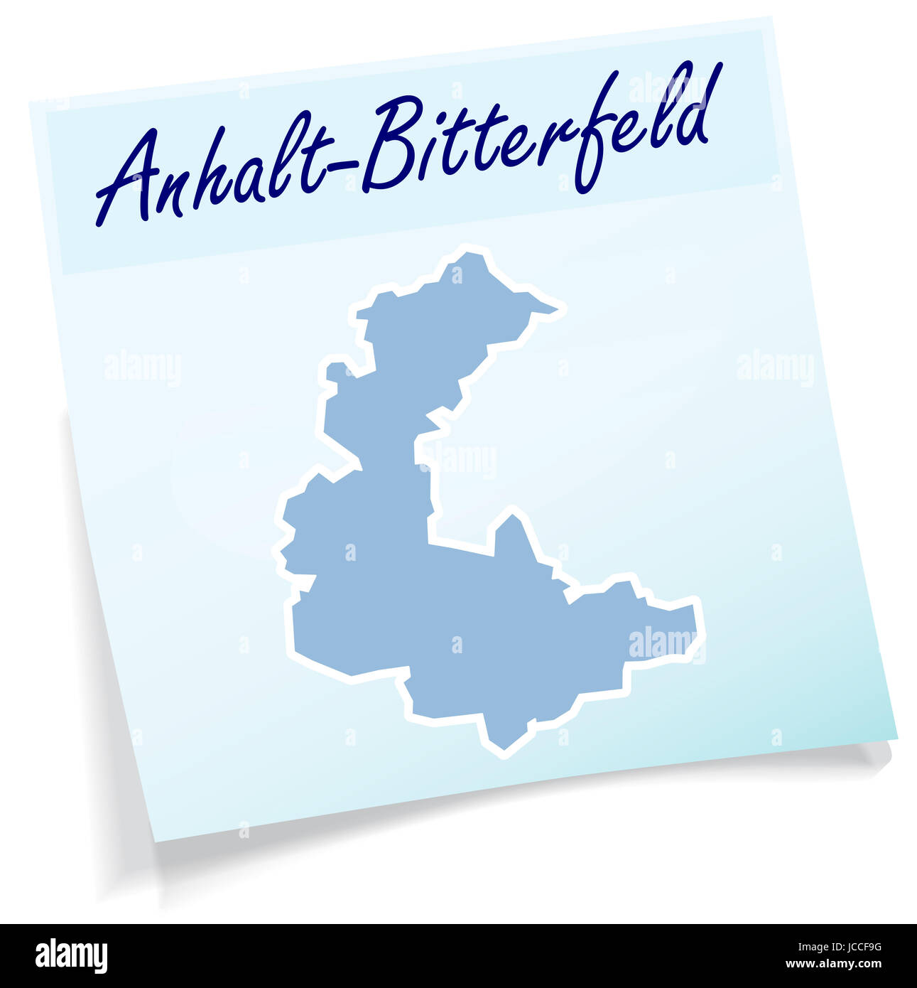 Anhalt-Bitterfeld als Notizzettel in Blau Stock Photo