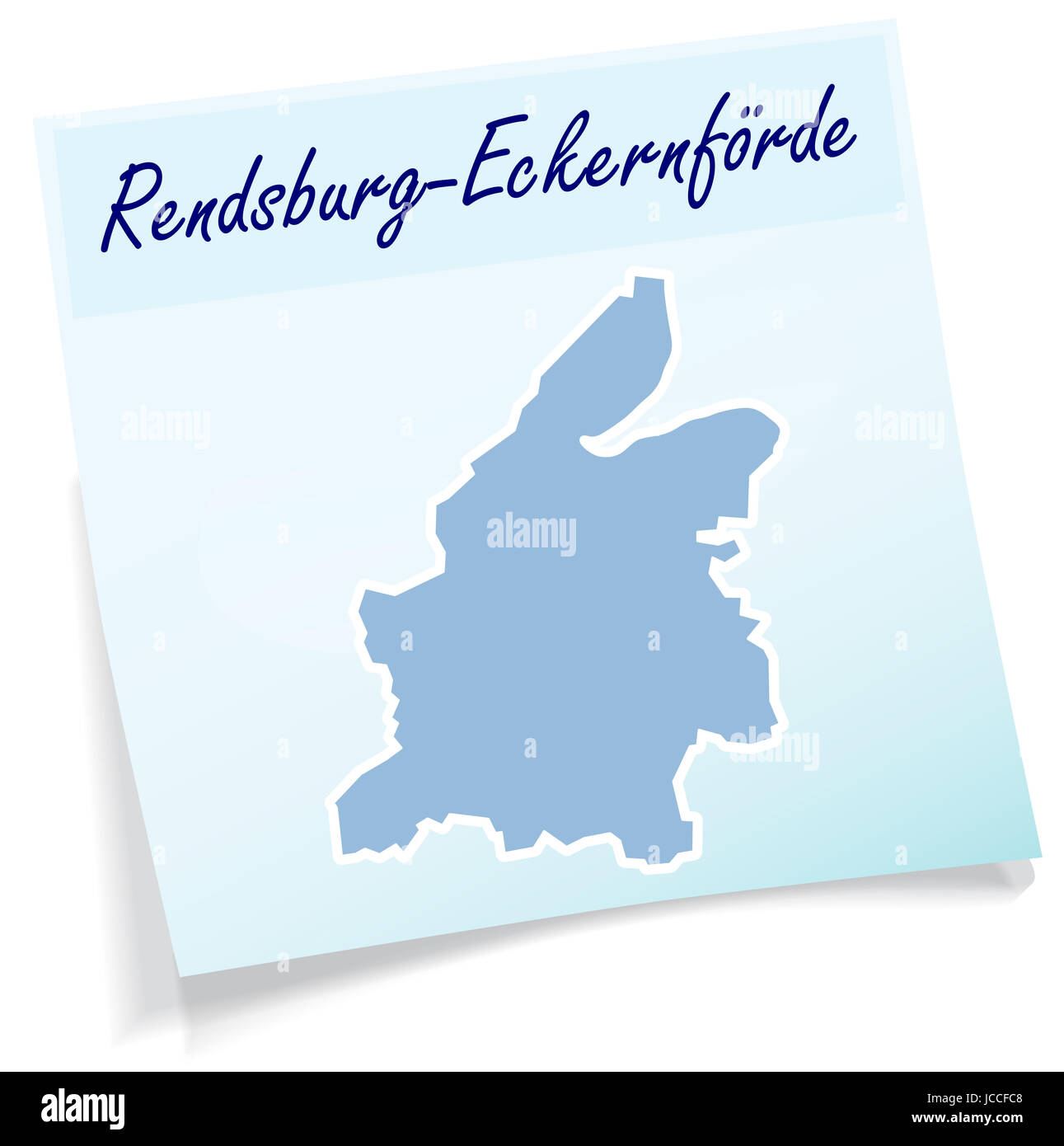 Rendsburg-Eckernfoerde als Notizzettel in Blau Stock Photo