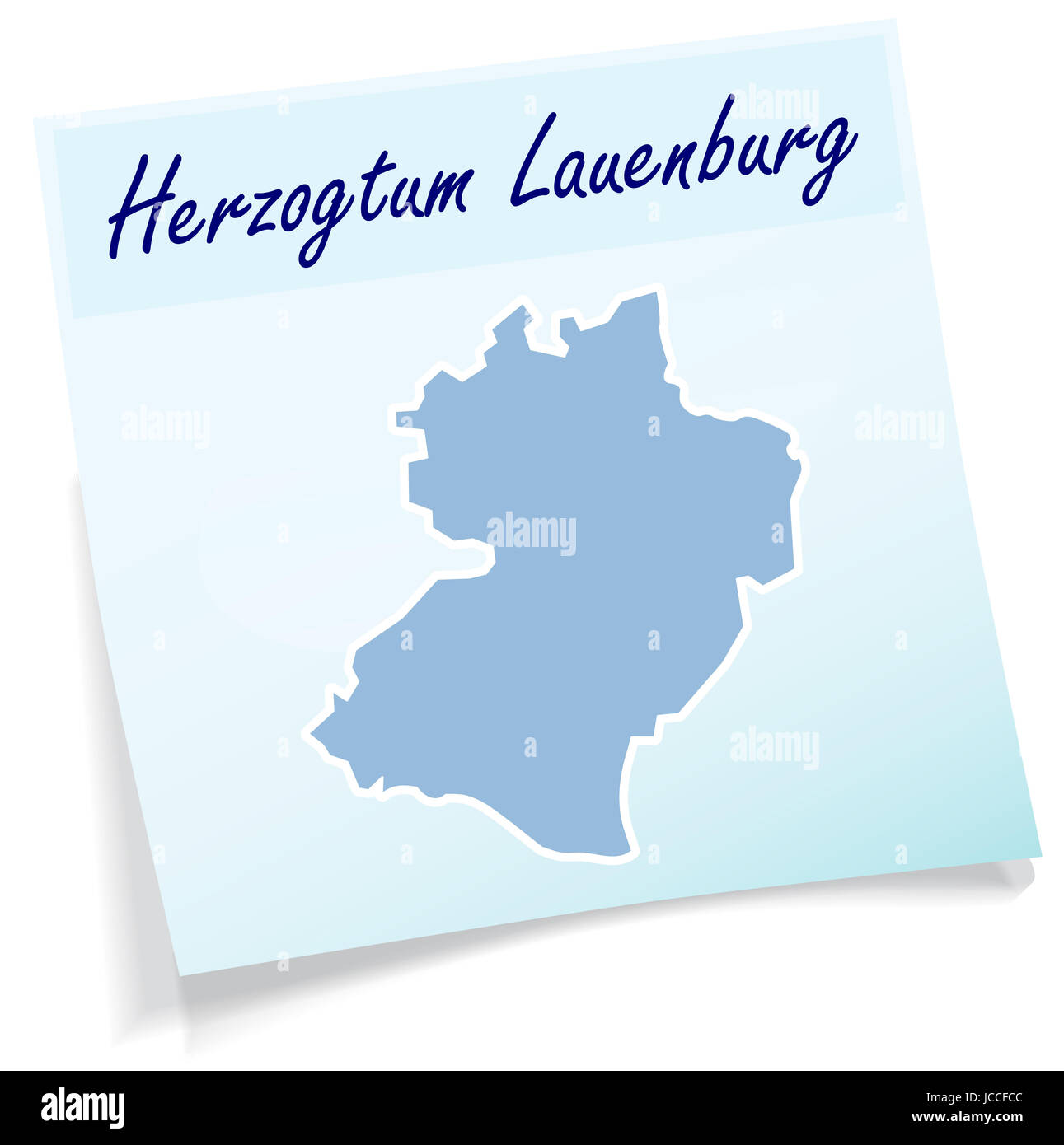 Herzogtum-Lauenburg als Notizzettel in Blau Stock Photo