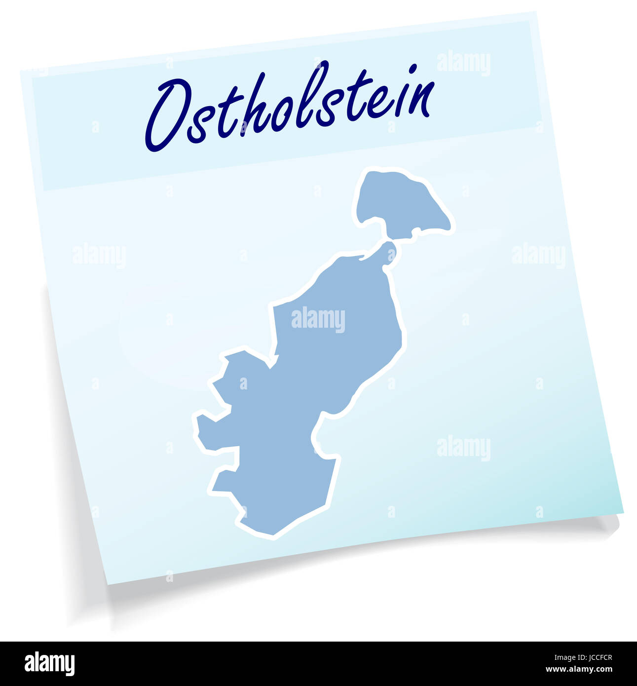 Ostholstein als Notizzettel in Blau Stock Photo