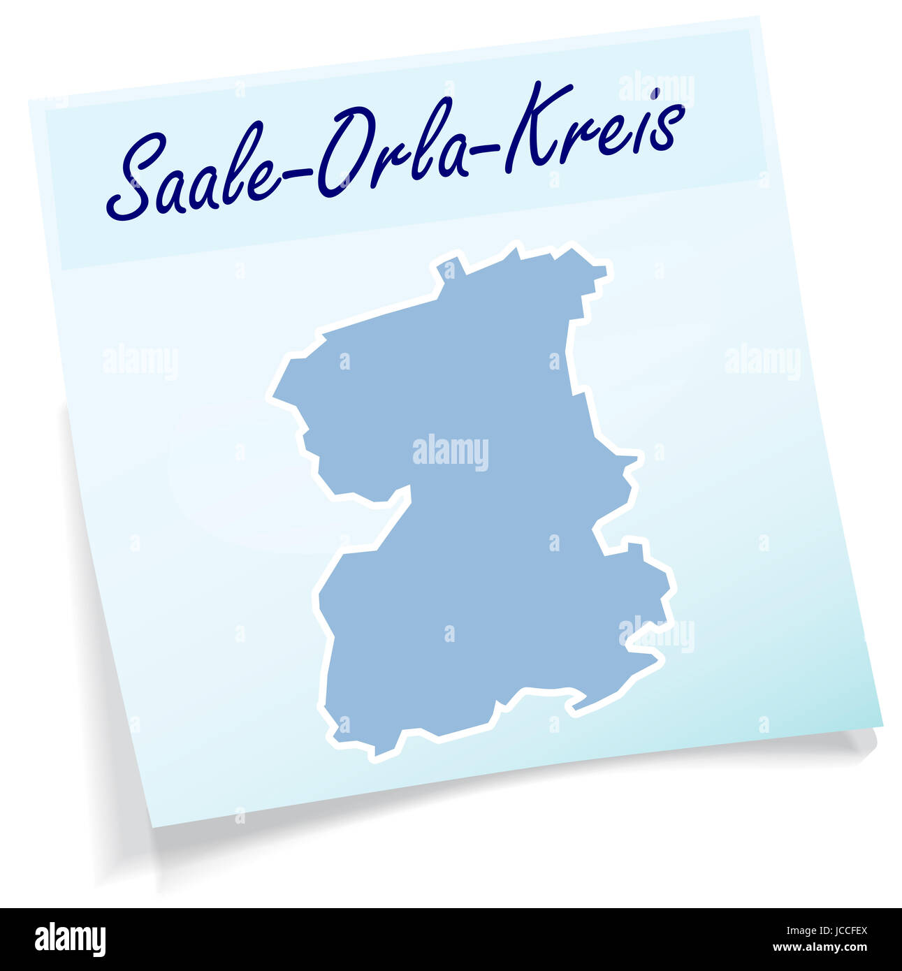 Saale-Orla-Kreis als Notizzettel in Blau Stock Photo