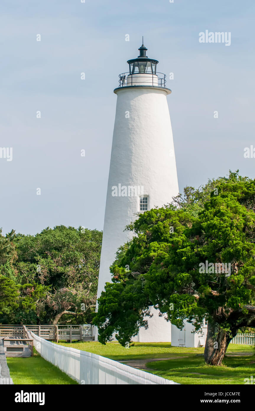 The Ocracoke Lighthouse and Keeper's Dwelling on Ocracoke Island of