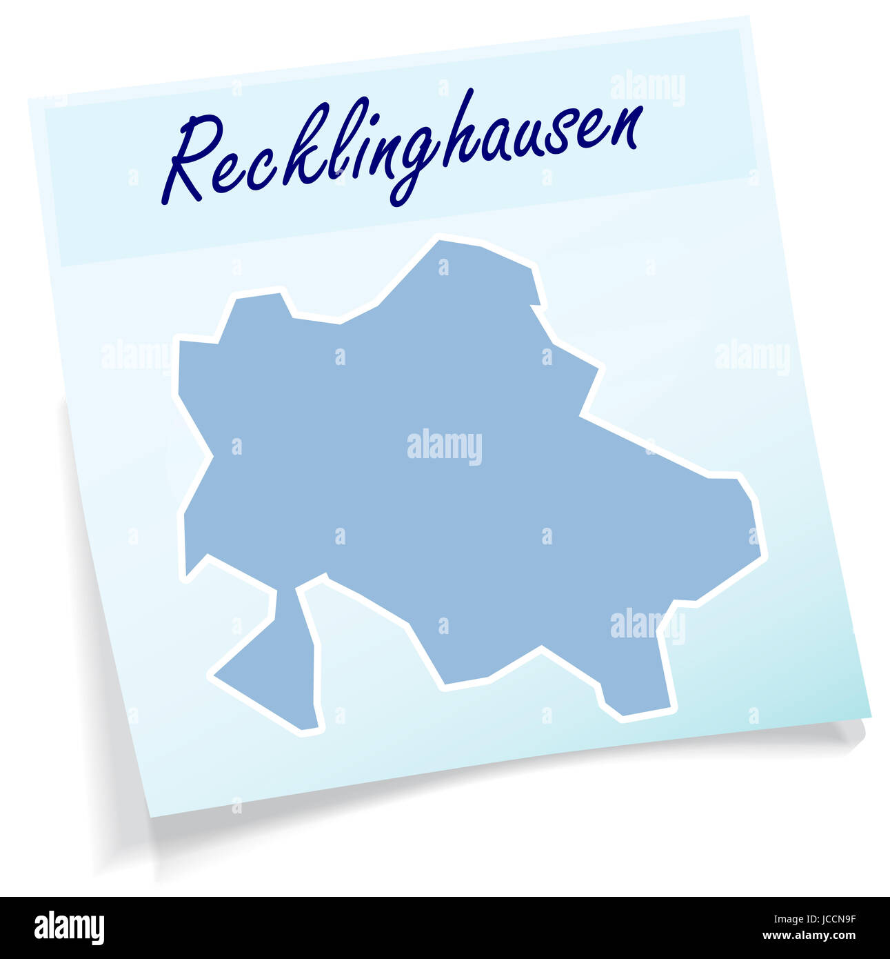 Recklinghausen als Notizzettel in Blau Stock Photo