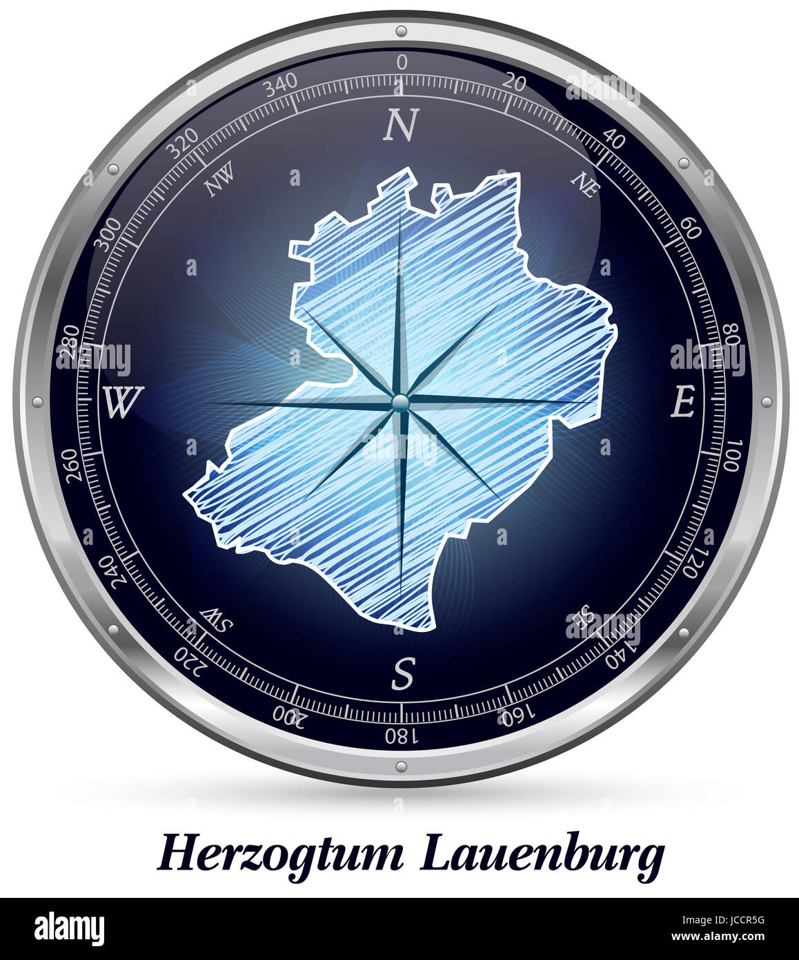 Herzogtum-Lauenburg mit Grenzen in Chrom Stock Photo