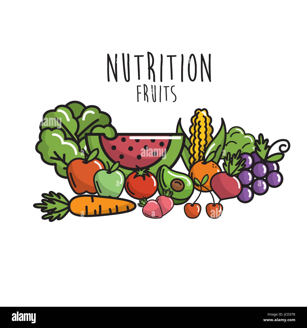 fruits and vegetables with protein food Stock Vector Image & Art Alamy