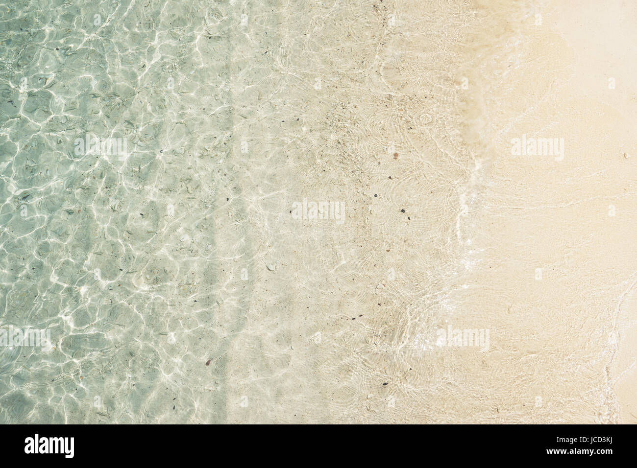 Beach tropical with white sandy and crystal water seen from above. Rawa island ,Malaysia . Stock Photo