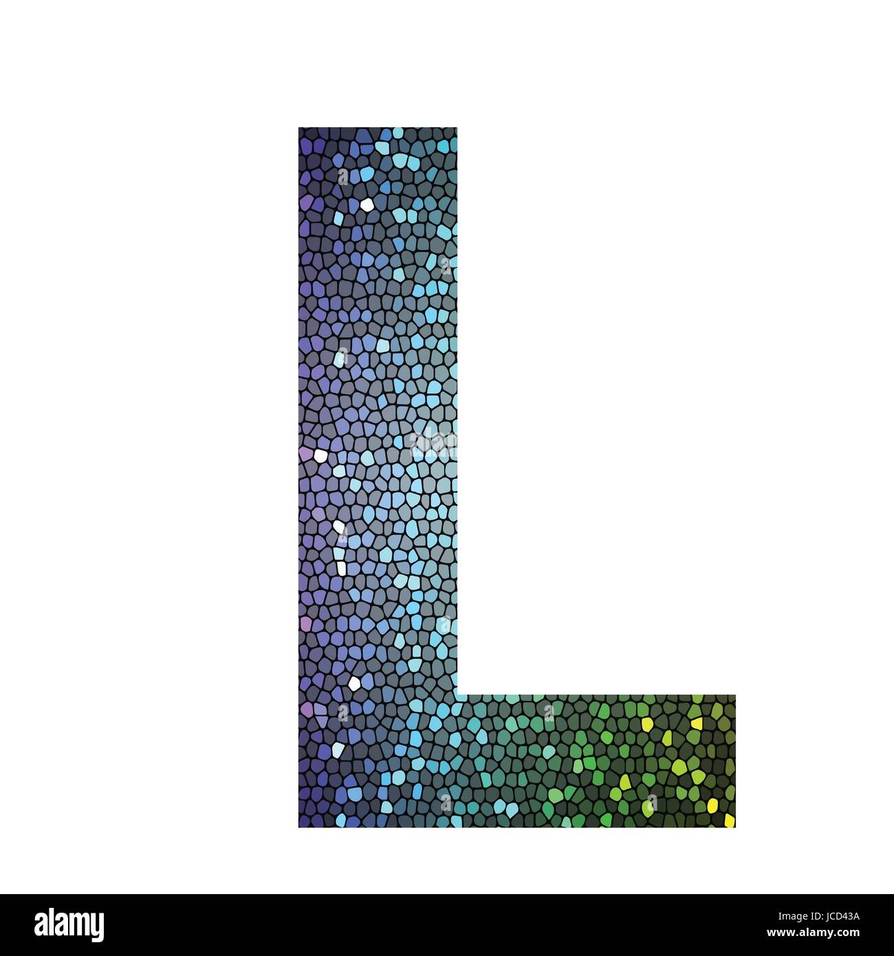 L Lettering Colorful colorful illustration with letter L of different colors on a white ...