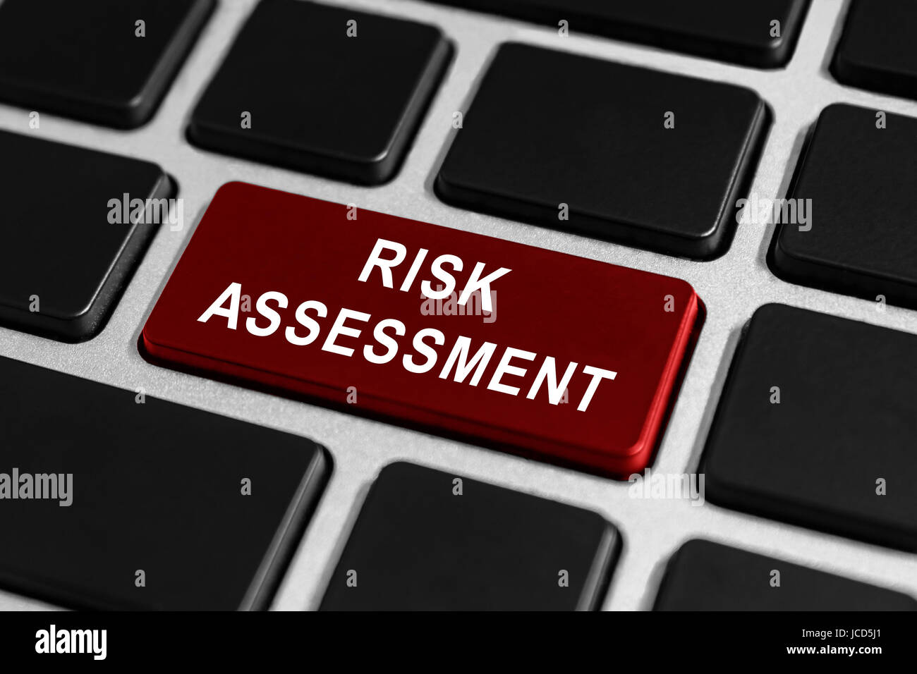 risk assessment red button on keyboard, business concept Stock Photo ...