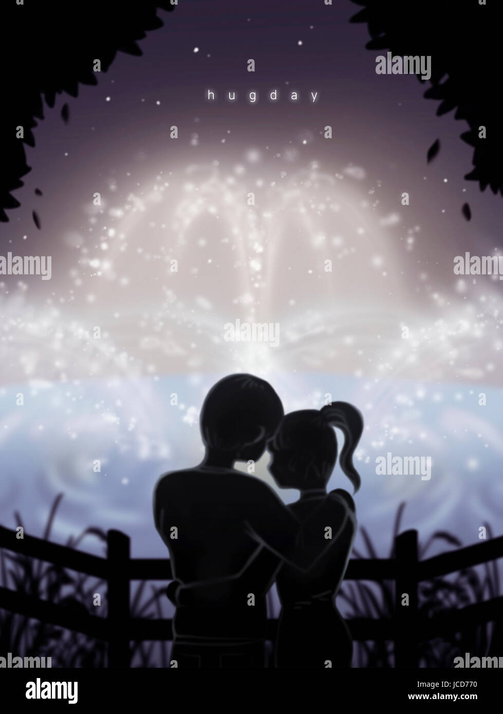 Couple silhouette hugging other hi-res stock photography and images - Alamy