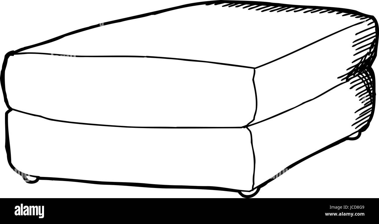 Cartoon hand drawn foot stool in black Stock Photo - Alamy