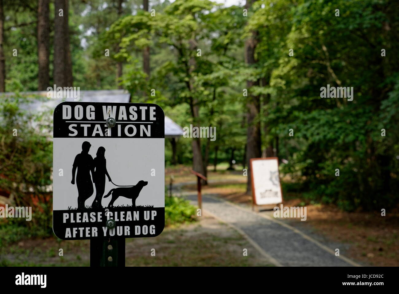 Dog Waste Station Sign Stock Photo Alamy