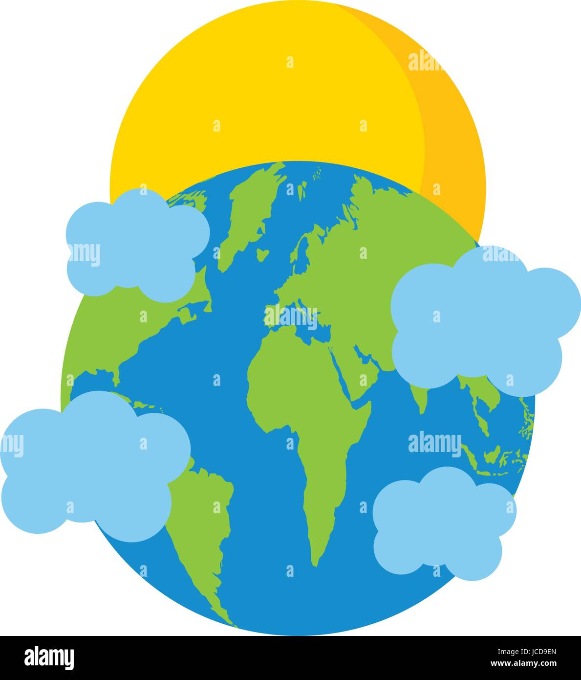 world planet earth with clouds and sun Stock Vector Image & Art - Alamy