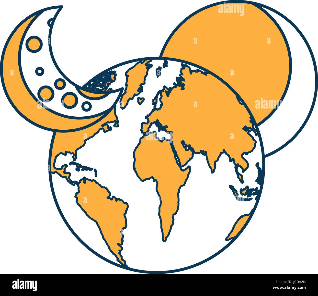world planet earth with moon and stars Stock Vector Image & Art - Alamy