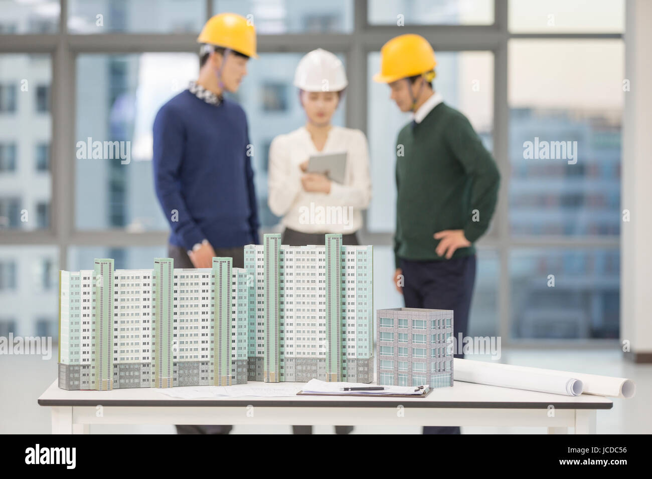 Three architects working Stock Photo Alamy