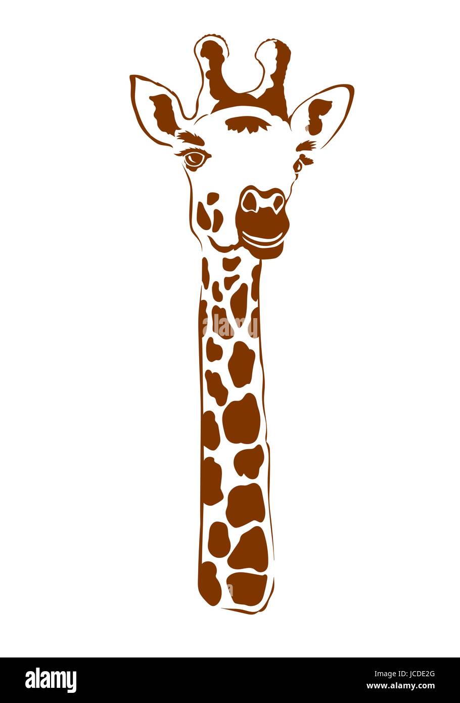 Giraffe on white background isolated Stock Vector