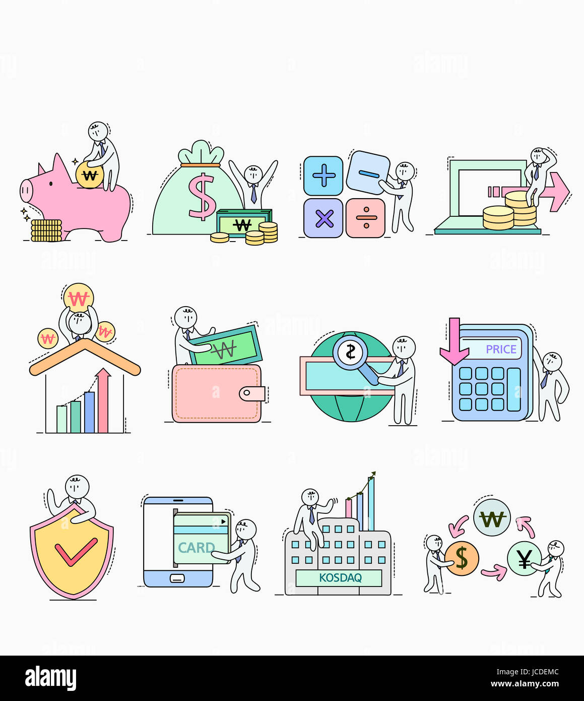 Icon set related to economy Stock Photo - Alamy