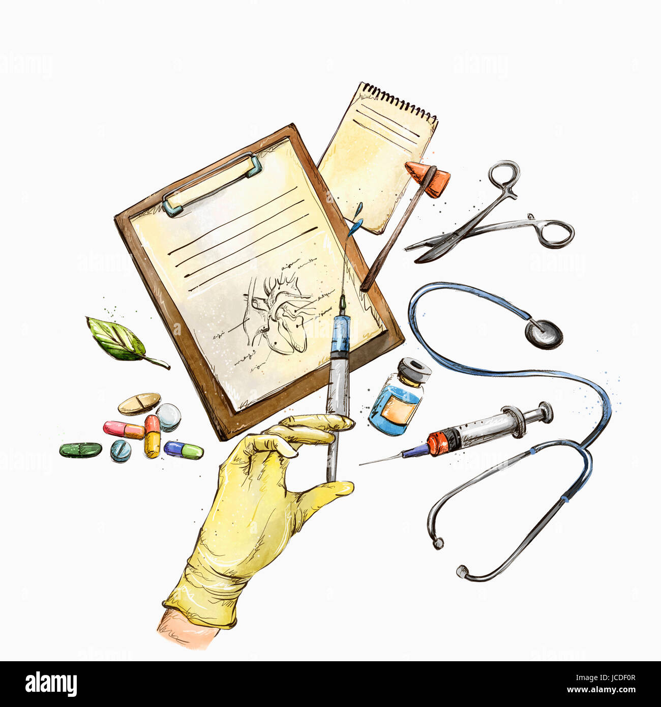 Various Objects Related To Medicine Stock Photo Alamy