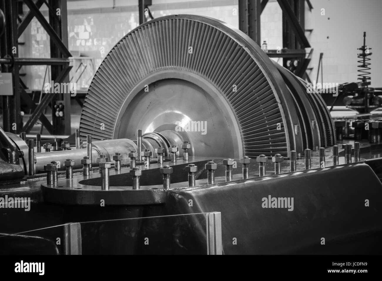 Electric turbine in a factory Stock Photo