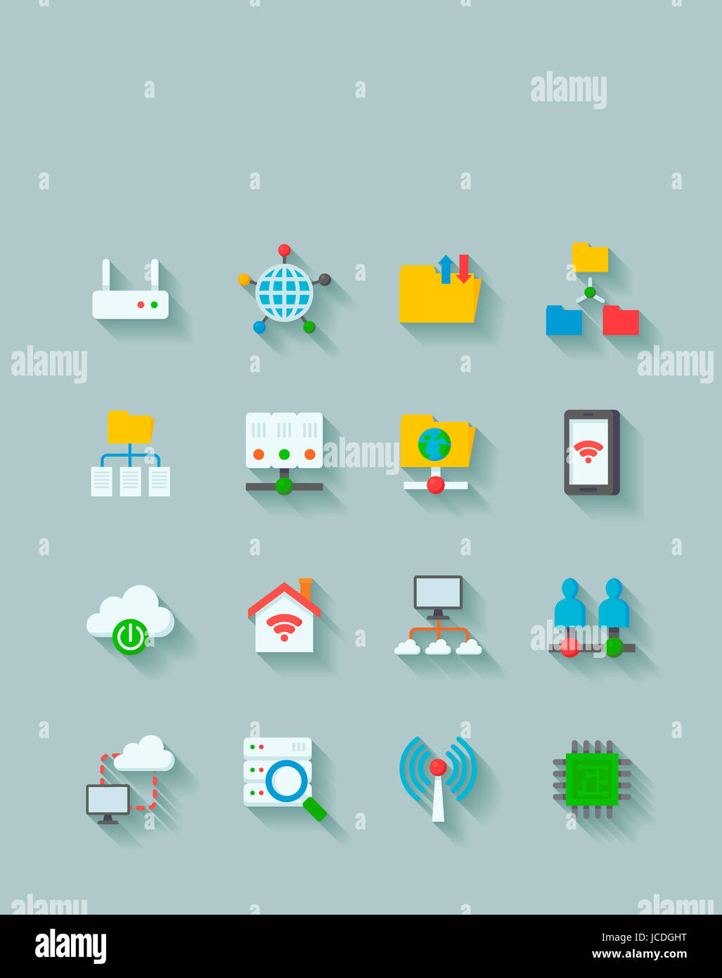 Icon set related to network Stock Photo - Alamy