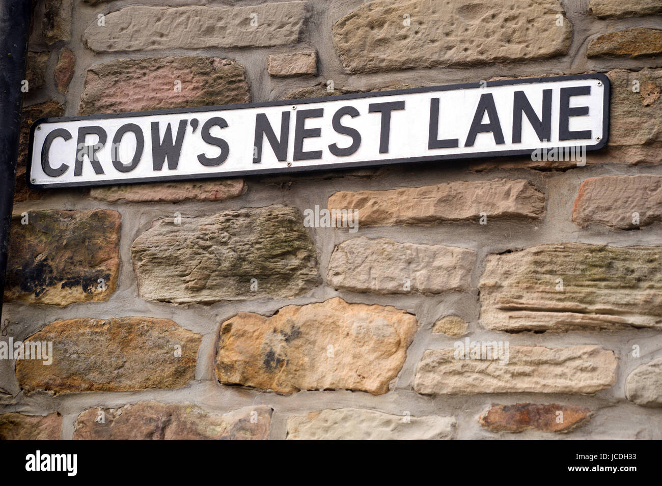Crow's Nest Lane street sign, Alnmouth, Northumberland Stock Photo Alamy