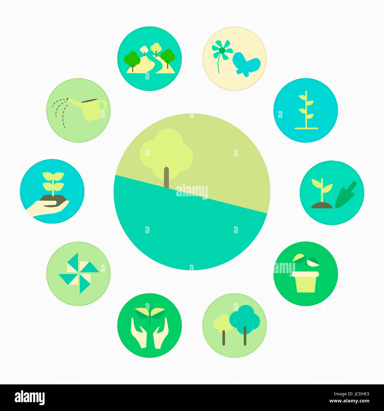 Set of various icons related to April Stock Photo - Alamy