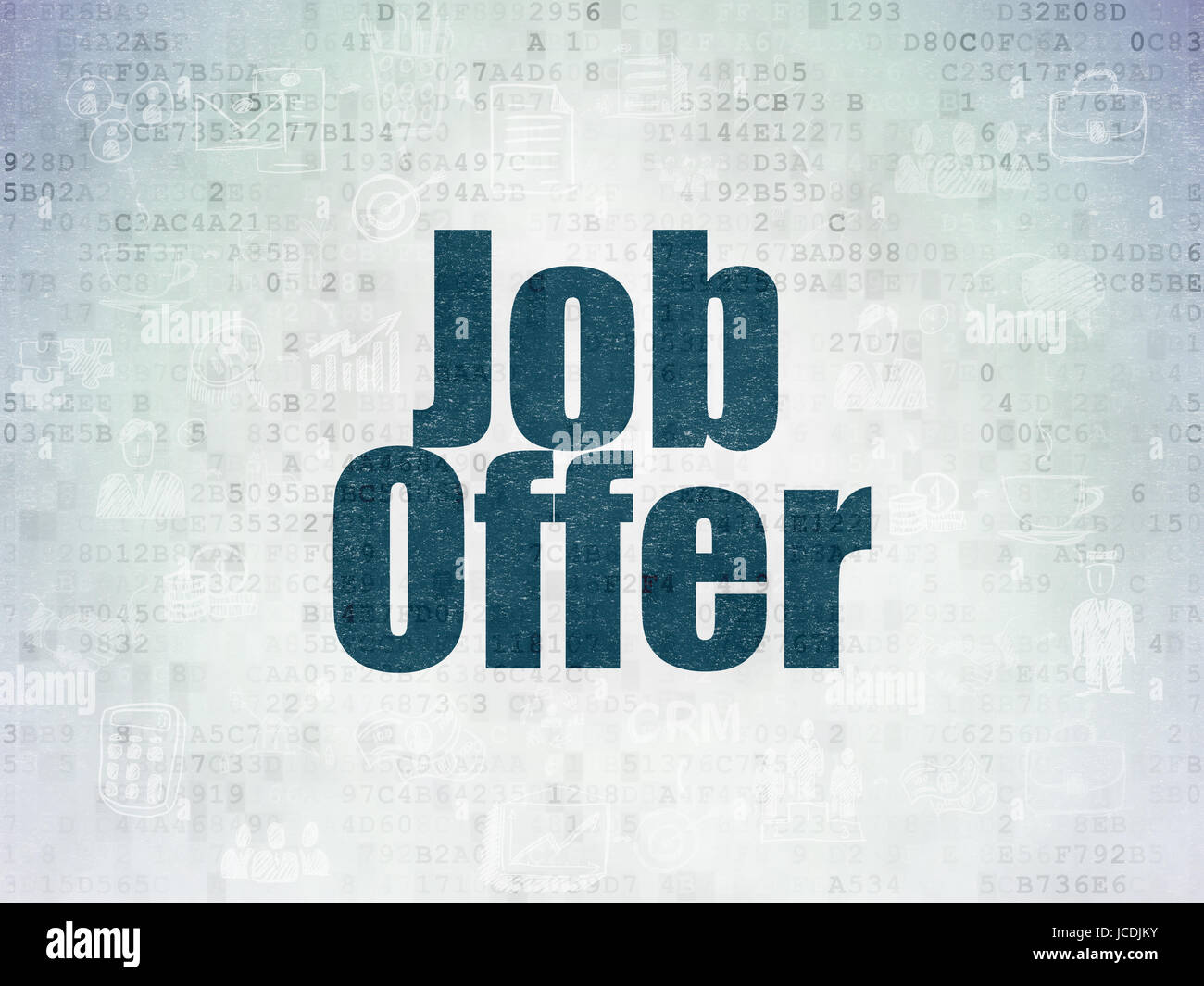 Business concept: Job Offer on Digital Data Paper background Stock ...