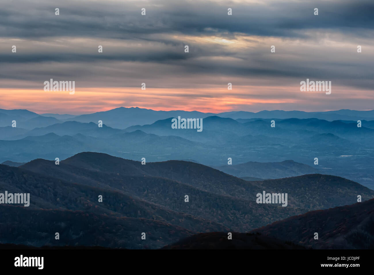 Blue Ridge Parkway National Park Sunset Scenic Mountains Stock Photo Alamy