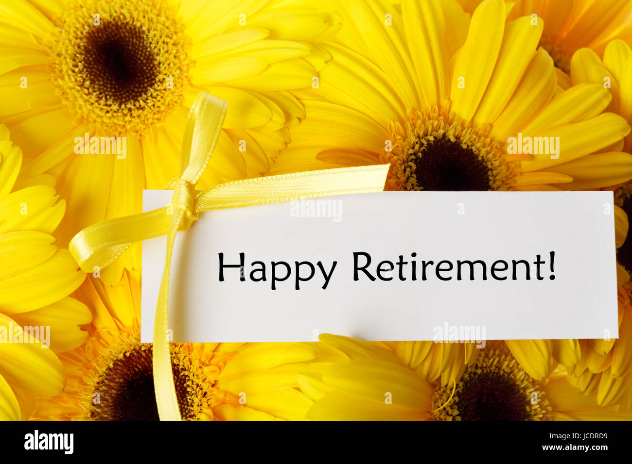Happy retirement message card yellow hi-res stock photography and ...