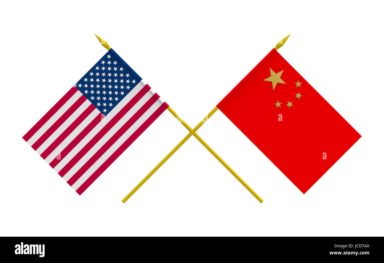 Flags of usa and china Cut Out Stock Images & Pictures - Alamy