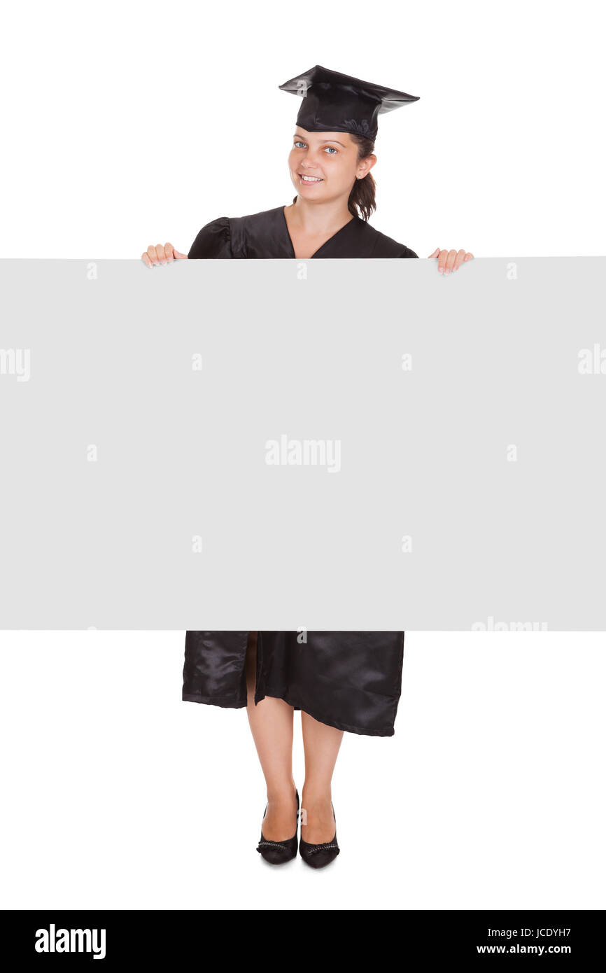 Female graduate holding placard hi-res stock photography and images - Alamy