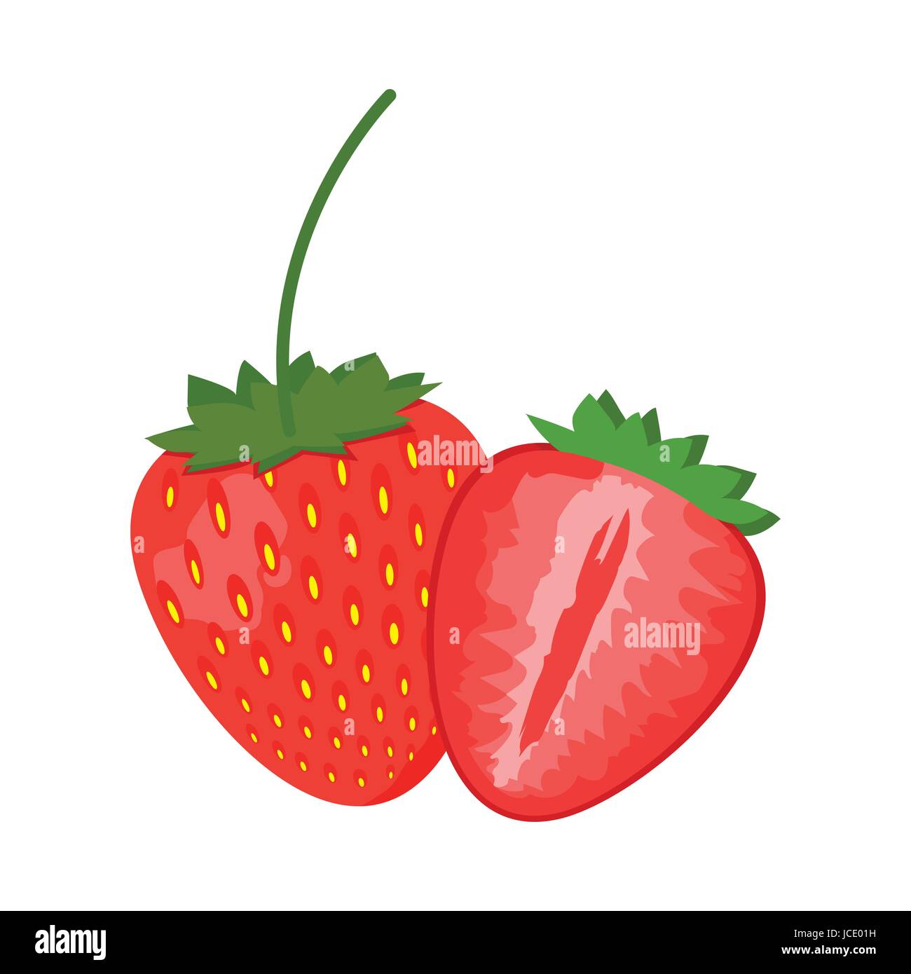 Strawberry Sweet fruit flat style, Strawberry icon isolated on White ...
