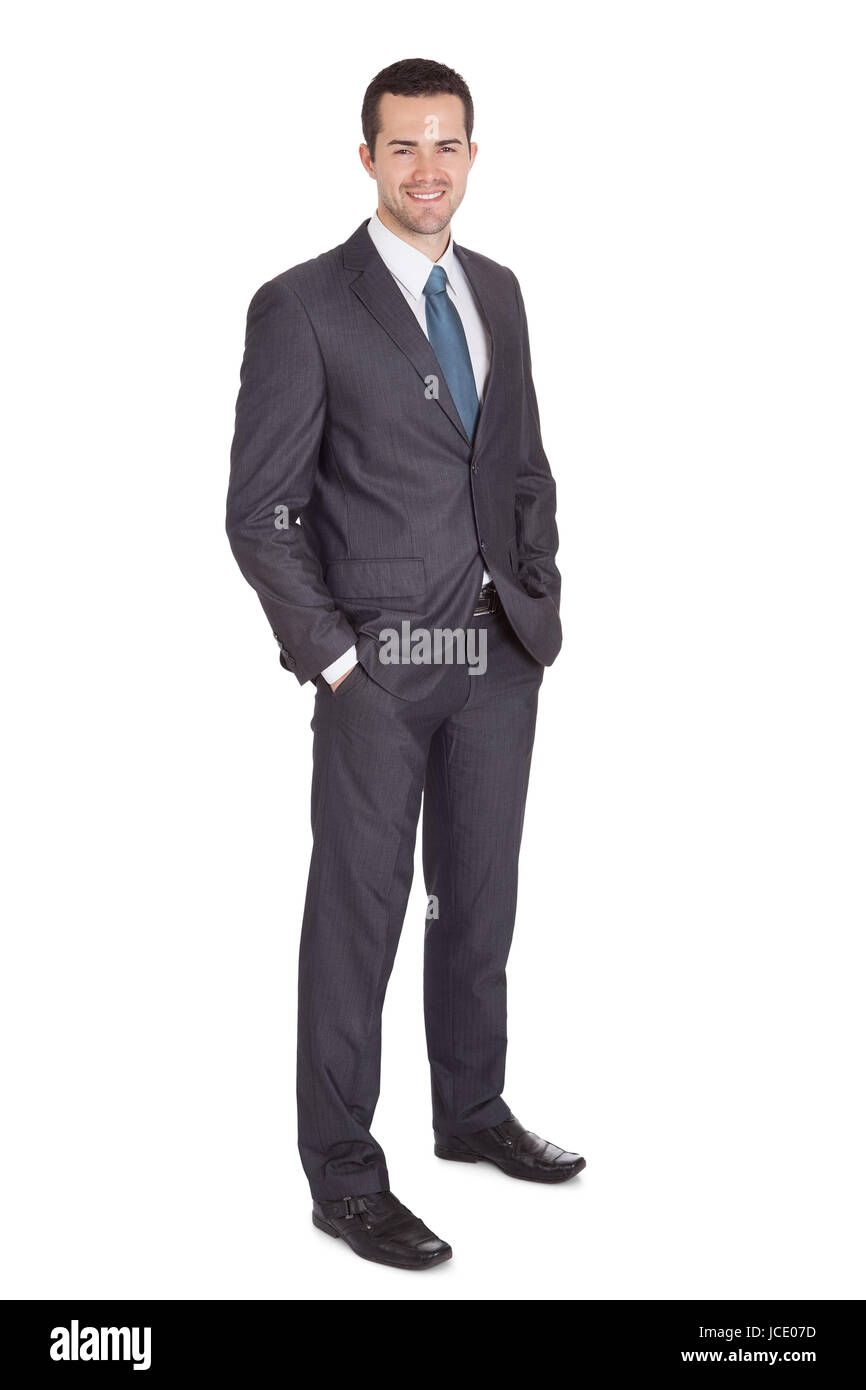 Portrait of successful businessman. Isolated on white Stock Photo - Alamy