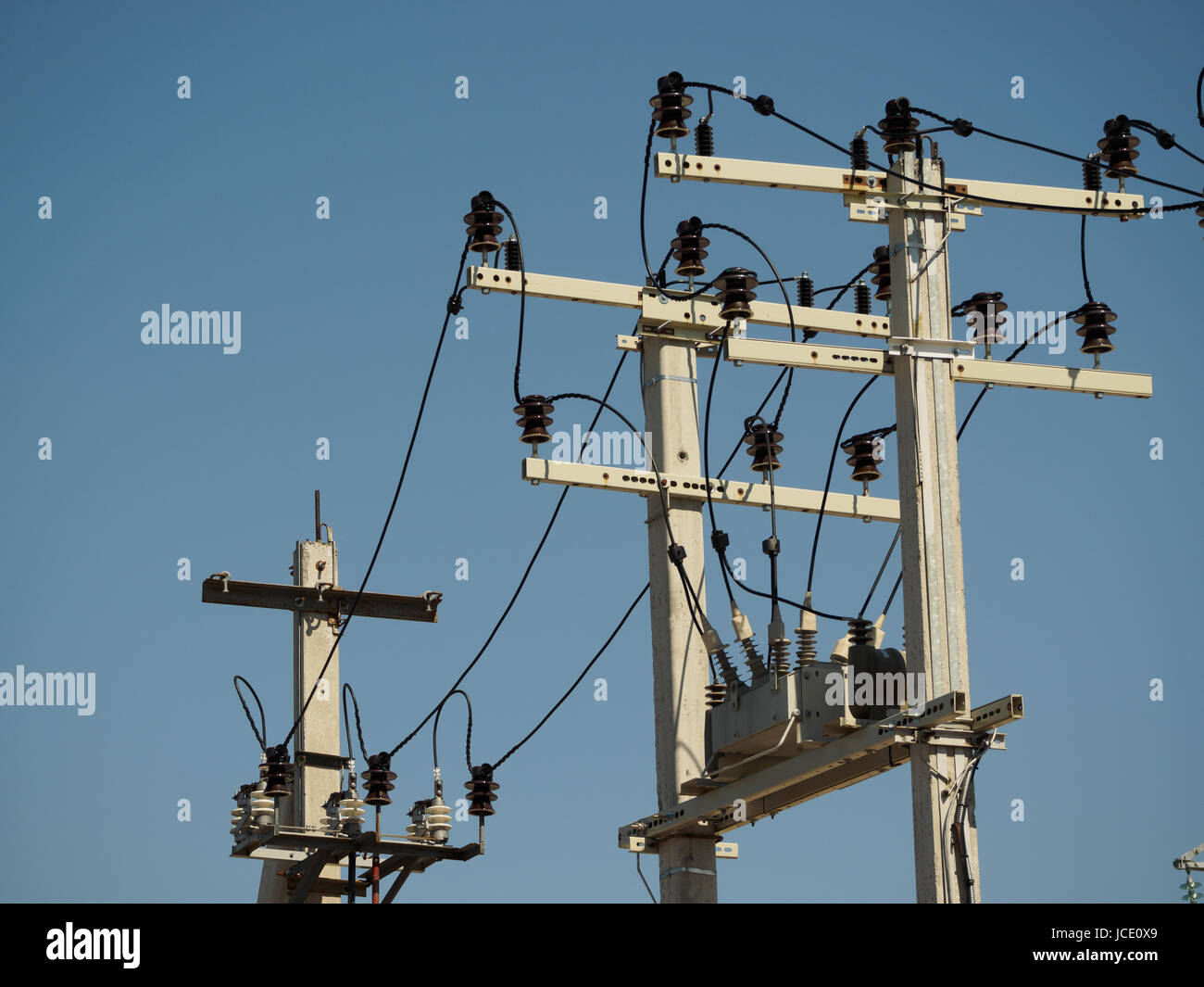 Insulation and switches in a power plant Stock Photo