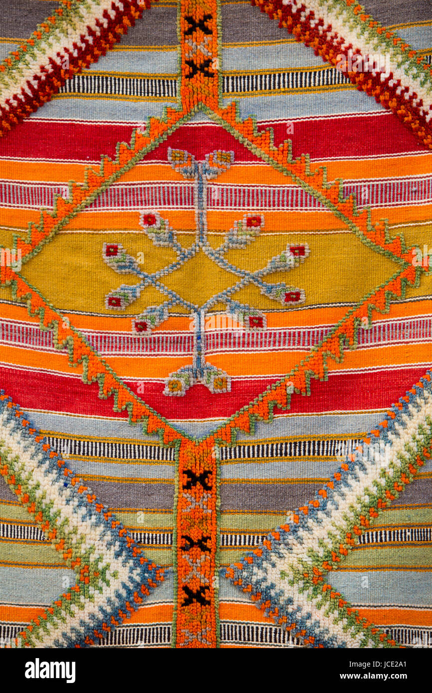 Colourful african moroccan style rug surface close up. Berber style