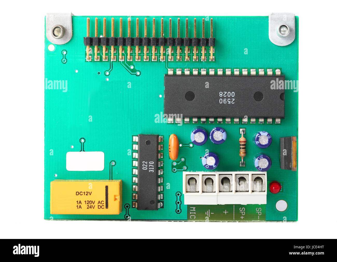 Small circuit board with electronic components Stock Photo - Alamy