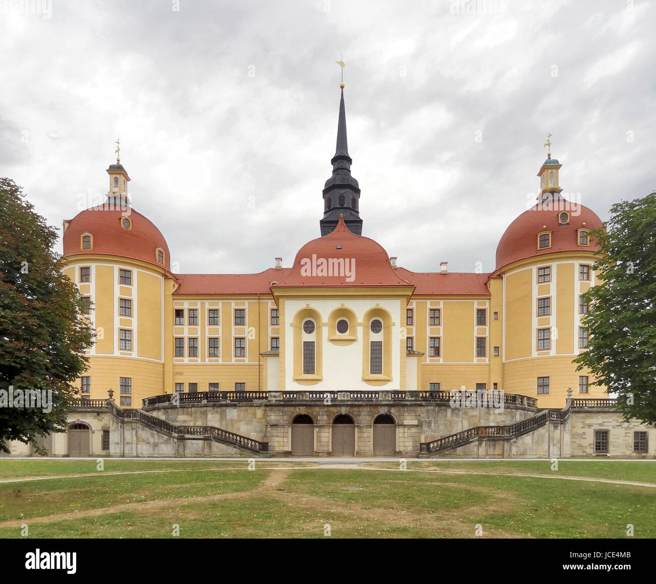 the Moritzburg Castle, a Baroque Palace in Moritzburg in the german state of Saxony Stock Photo