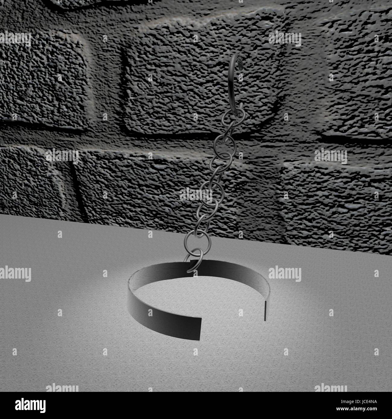 Open ring of chains, symbol of freed prisoner, 3d render Stock Photo ...