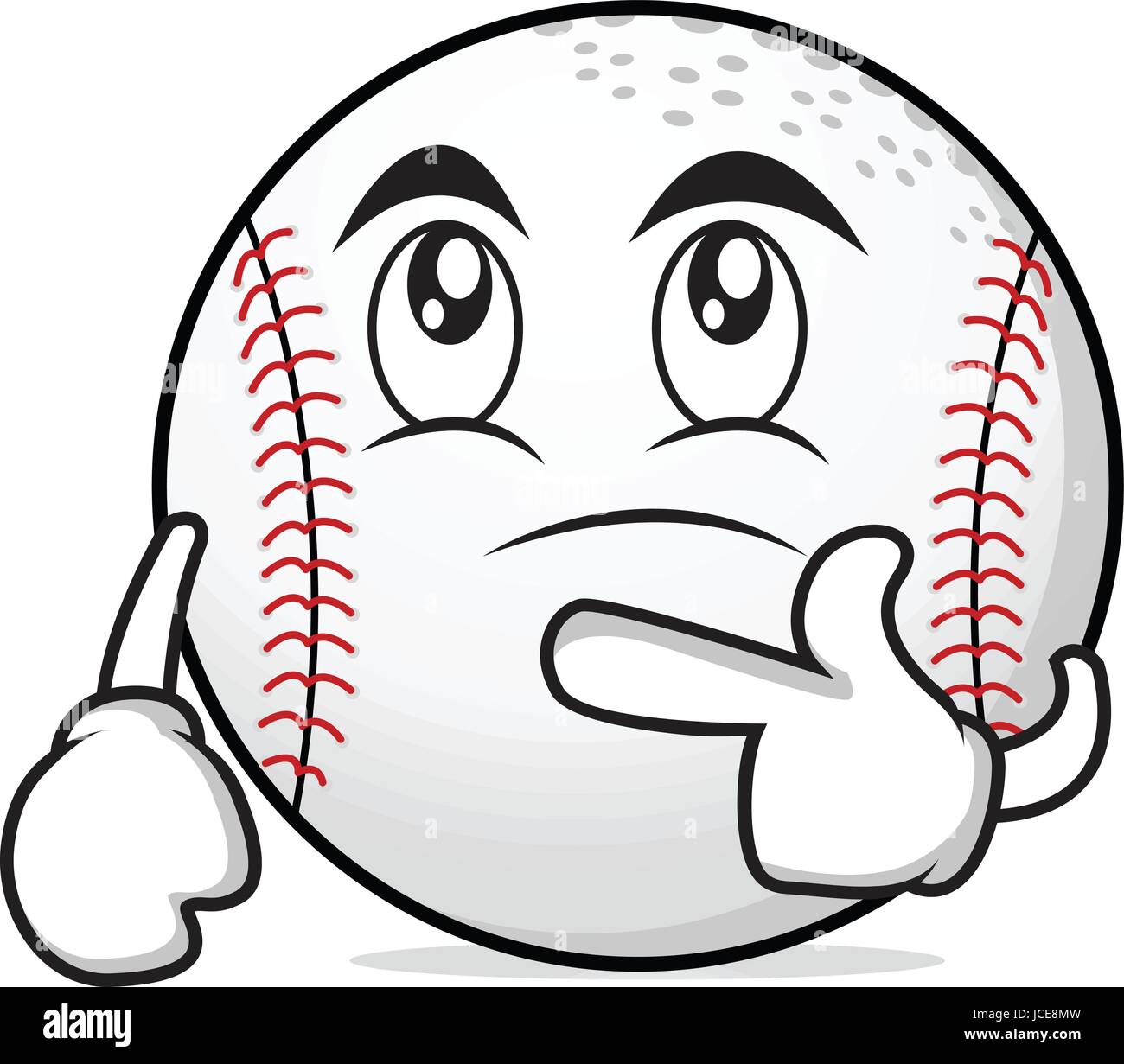 thinking face baseball cartoon character Stock Vector Image & Art Alamy