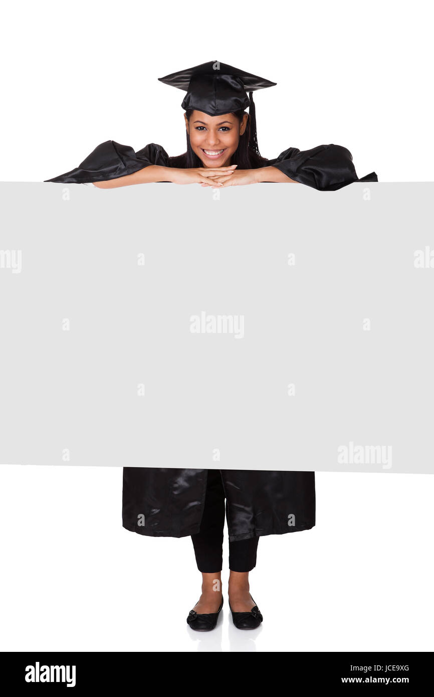 Female graduate holding placard hi-res stock photography and images - Alamy