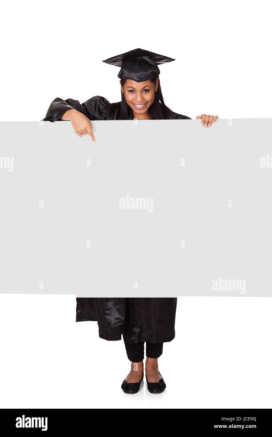 Female graduate holding placard hi-res stock photography and images - Alamy