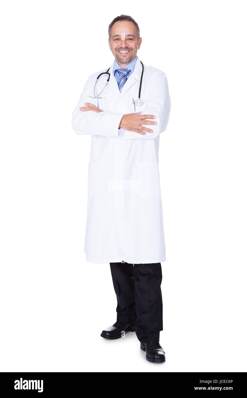 Portrait Of A Confident Doctor Isolated On White Background Stock Photo ...