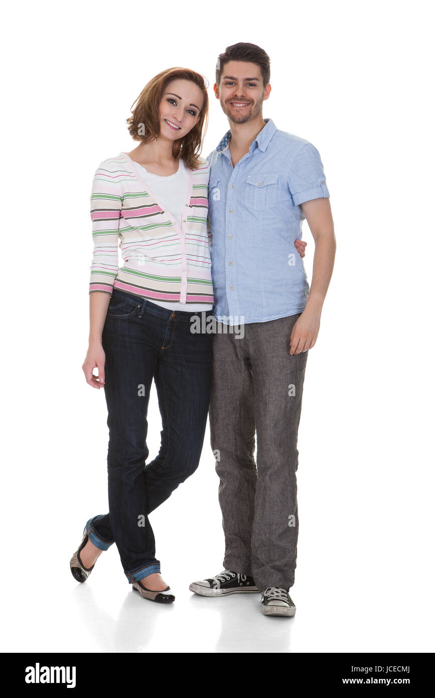 Portrait Of Happy Couple Isolated Over White Background Stock Photo - Alamy