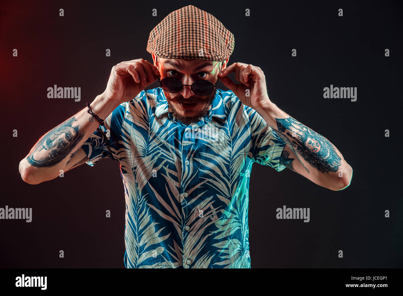 Bearded man in cap hi-res stock photography and images - Alamy